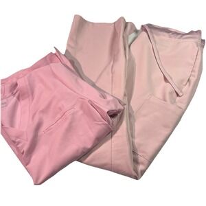 Mandala Women's Scrub Set Size M Bottoms Size L Top Two Tone Pink Set